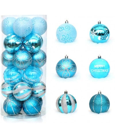 6cm/2.36" 24pcs Christmas Tree Baubles Shatterproof Plastic Christmas Ball Ornament Tree Pendants Holiday Party Festival Deco...