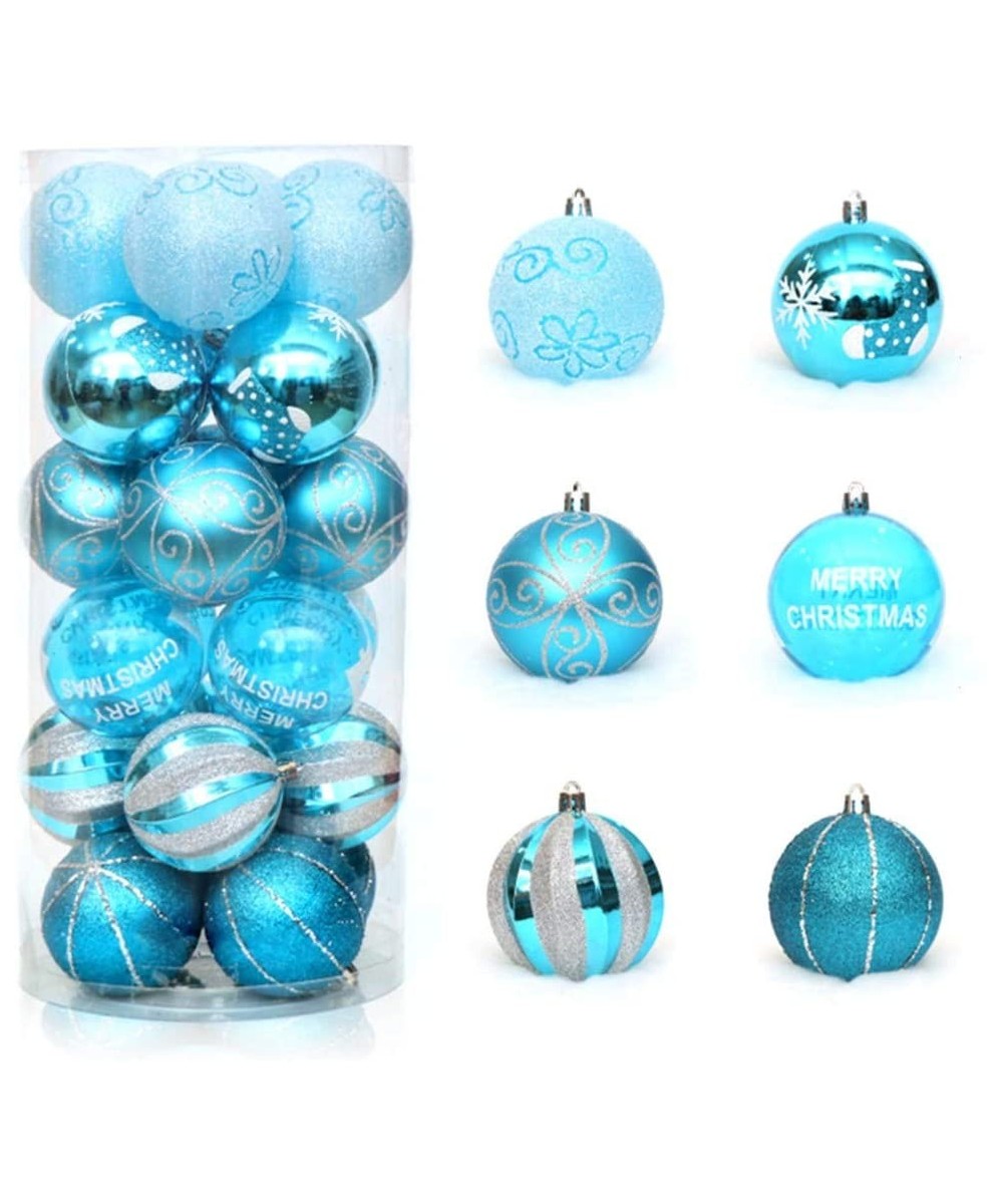 6cm/2.36" 24pcs Christmas Tree Baubles Shatterproof Plastic Christmas Ball Ornament Tree Pendants Holiday Party Festival Deco...