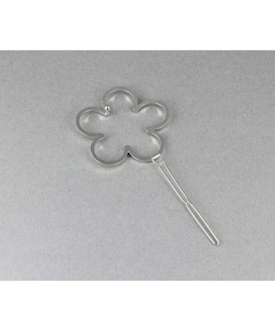 Silver flower barrette daisy flower outline shape metal hair clip barrette R-454 - CS18H7W2ZGN $6.25 Party Games & Activities