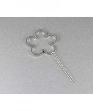 Silver flower barrette daisy flower outline shape metal hair clip barrette R-454 - CS18H7W2ZGN $6.25 Party Games & Activities