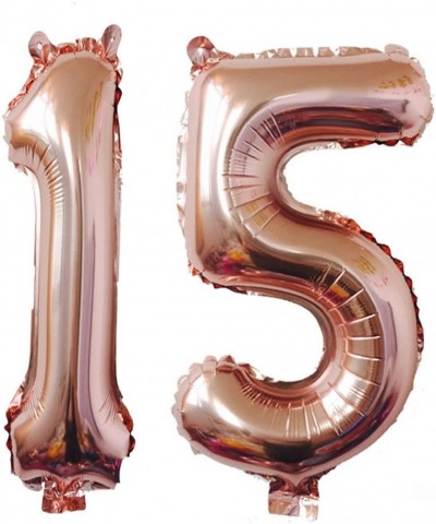 40inch Rose Gold Foil 15 Helium Jumbo Digital Number Balloons- 15th Birthday Decoration for Girls or Boys-15 Birthday Party S...