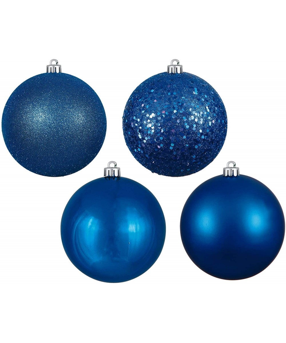 275" Blue 4 Finish Ball Ornament 20 per Box - Blue - CC11DSN8QLD $15.54 Ornaments