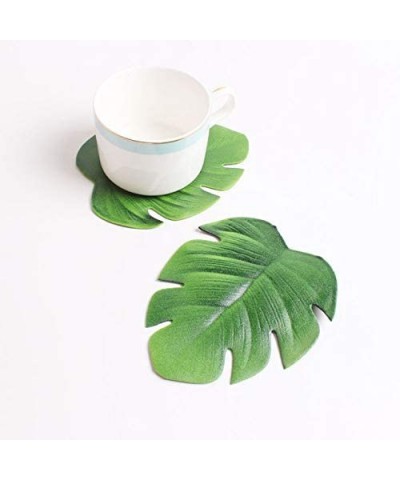 12 Pack Artificial Soft Tropical Palm Leaves Coasters for Hawaiian Luau Party Decoration- DIY Palm Leaf Wedding Table Decorat...