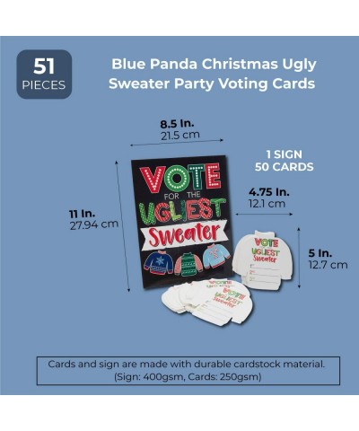 Ugly Sweater Christmas Party Voting Cards (51 Pieces) - CG18T46YROS $6.68 Party Games & Activities