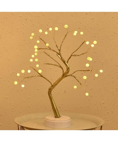 36 LED Pearl Tree Lights - DIY Artificial Bonsai Tree Lights- USB Battery-Powered Touch Switch Warm Fairy Lights Tree Lamp fo...