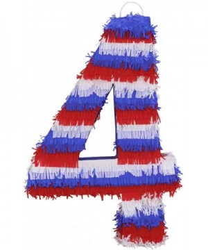 Number Four American Flag Design Pinata for 4th of July Celebrations - Handmade in Mexico - CT18TE6YUTM $14.92 Piñatas