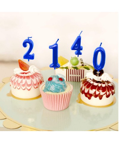 Blue Birthday Candles 7 Candle 7th Seven Years Cake Bady Roman Numberal Cool Number Candle No 70 71 72 73 74 75 76 77 78 79 -...
