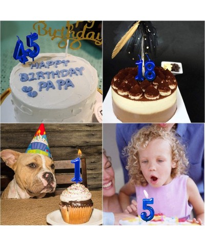 Blue Birthday Candles 7 Candle 7th Seven Years Cake Bady Roman Numberal Cool Number Candle No 70 71 72 73 74 75 76 77 78 79 -...