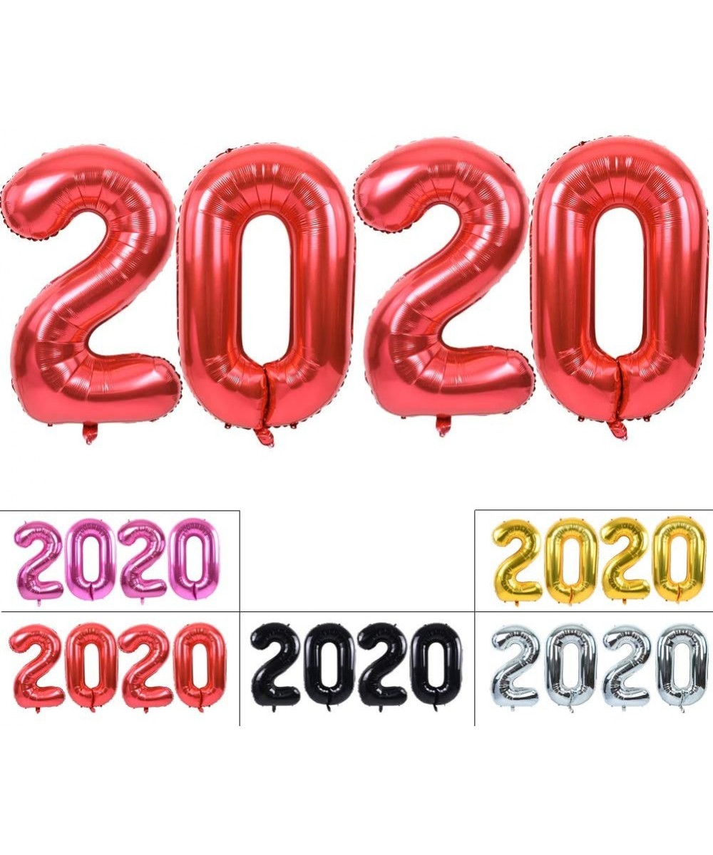 2020 Happy New Year Balloons 40Inch Red 2020 Foil Number Balloons Aluminum Foil Mylar Balloons for 2020 New Year Eve Graduati...