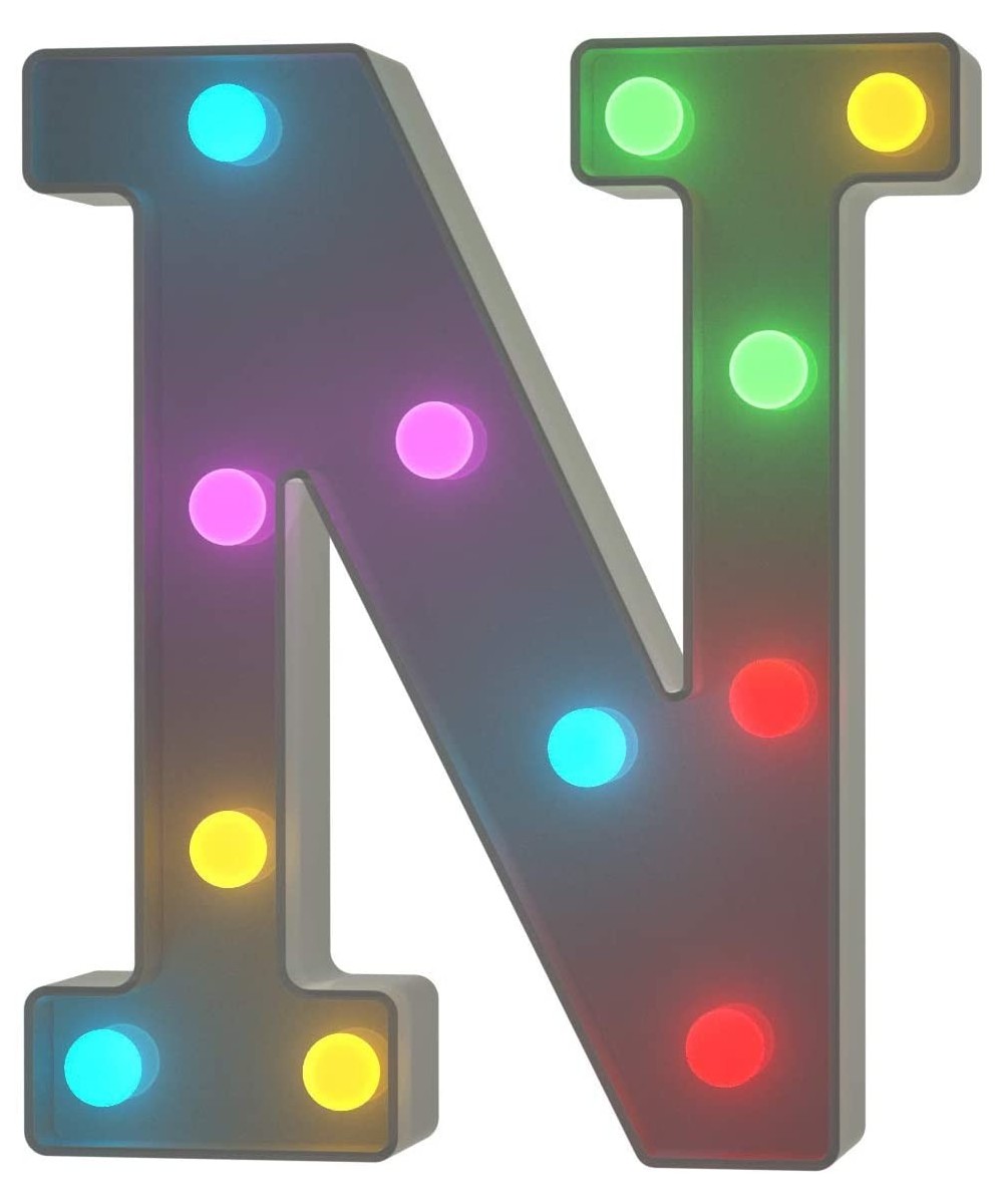 Letter Lights USB Powered Light up Letters with Remote- 16 Color Changing Marquee Letter Lights Multicolor Colors for Home Ba...