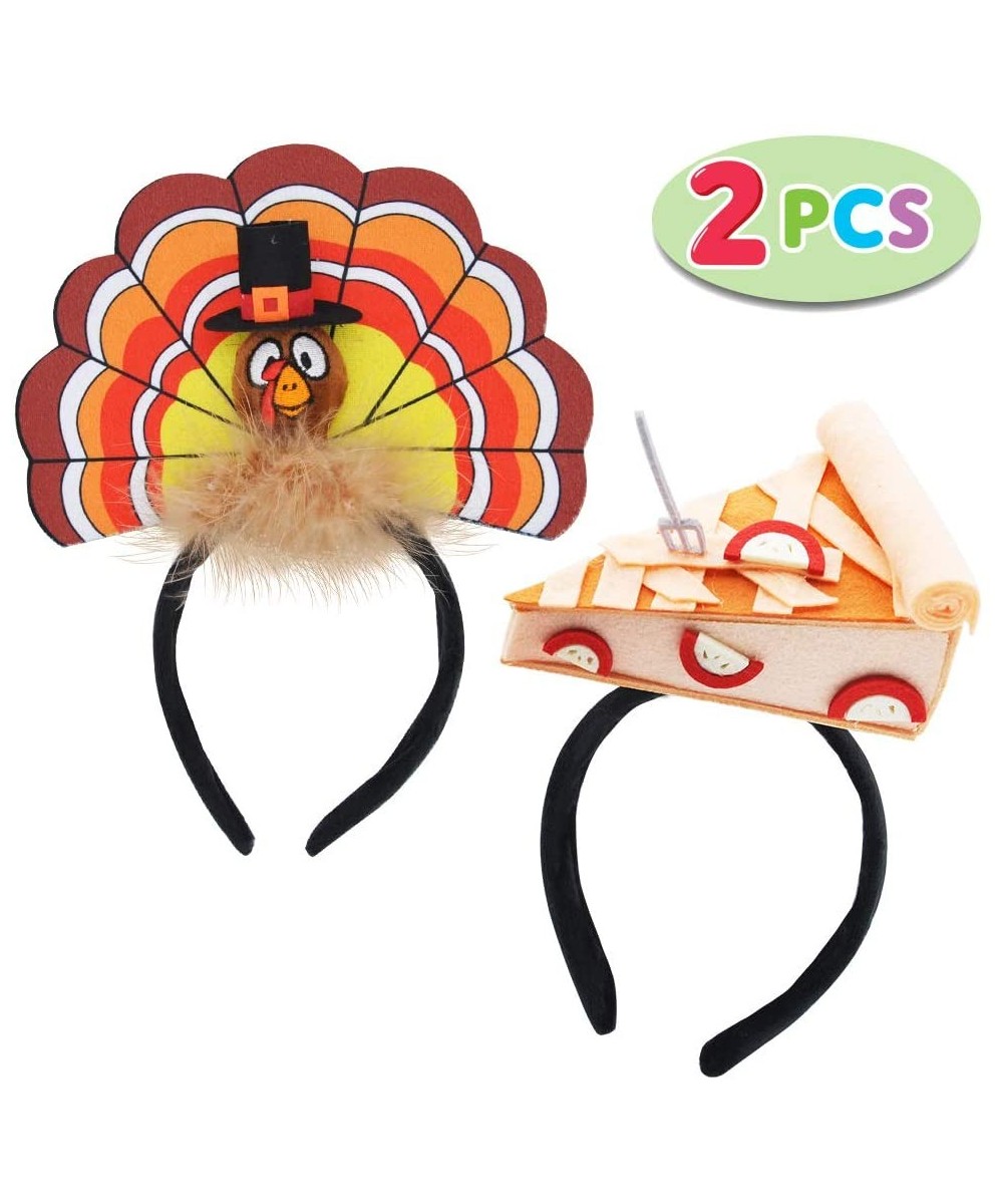 Thanksgiving Turkey Headband & Pie Headband Combo Set- 2 Pcs Holiday Headbands for Thanksgiving Accessories and Party Favors ...