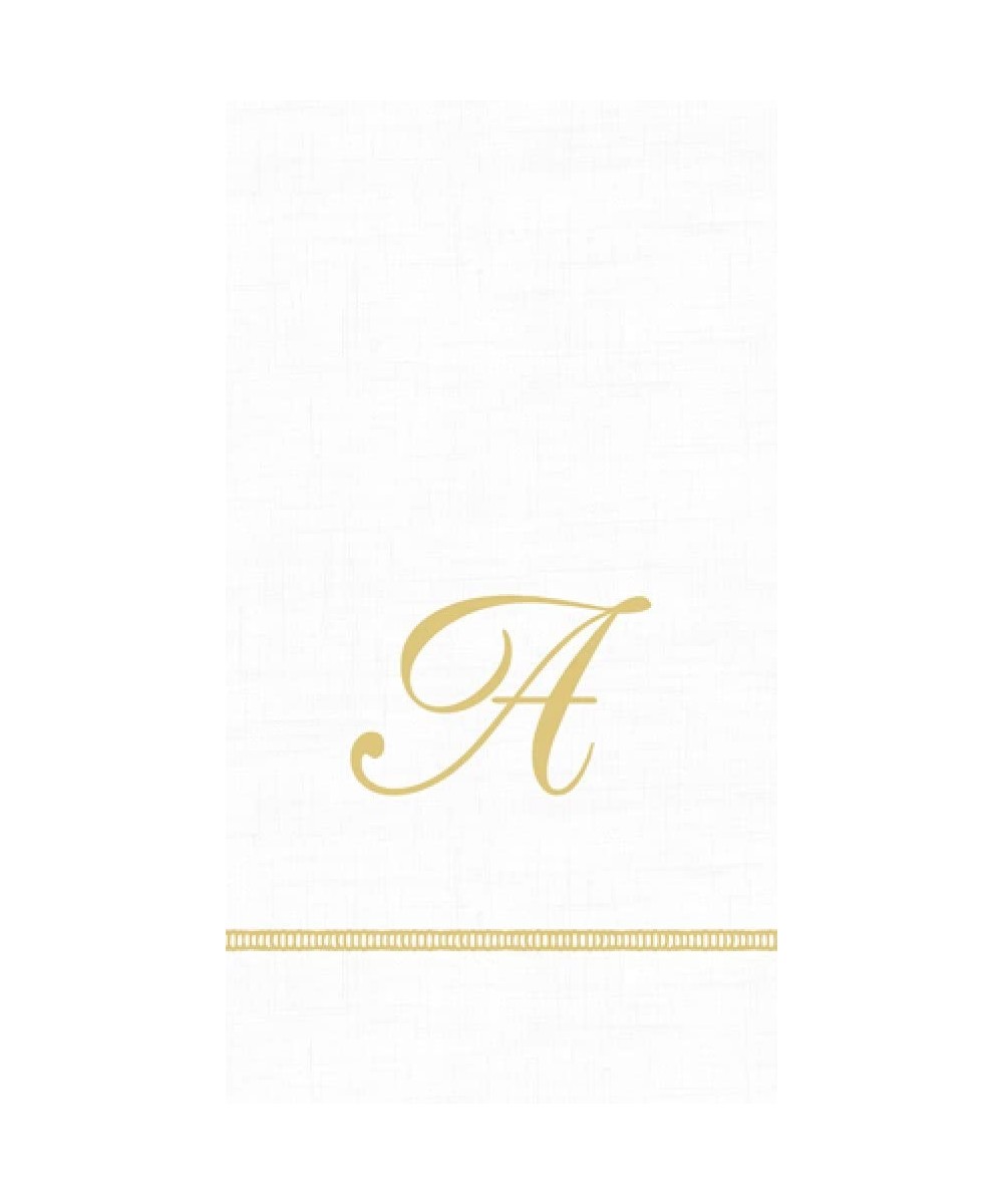 3-Ply Paper Hemstitch Script White Monogram- 15 Count Guest Towel Napkins Letter A - A - C9189UNLLZS $10.27 Tableware