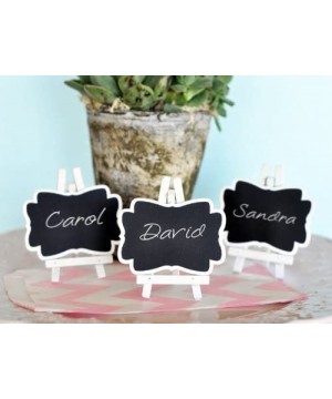 Framed Chalkboard Place Cards with Easel - Set of Three - C411J1FNZHR $6.14 Place Cards & Place Card Holders