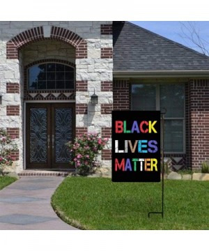 Black Lives Matter Love Always Wins Banner Flag Garden Decoration 13in18.5in 2 Pieces(Multi BLM+Rainbow BLM) - Multi Blm+rain...