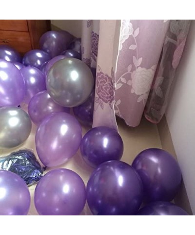 100pcs Latex Pearl Balloons Thicked Round Balloon DEEP Purple&Light Purple&Silver Balloon Wedding&Birthday Decoration globos ...