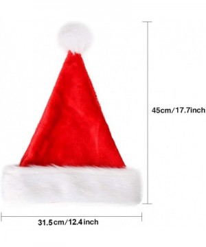 Soft Plush Santa Hat Classic Christmas Santa Claus Cap with Double Liner for Most Adults- One Size - Red-2 Pack - CS18L34KYMD...