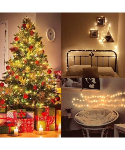 Dimmable LED String Lights Plug in- 99 FT 300 LED Warm White Fairy Lights with Remote- Indoor/Outdoor Copper Wire Christmas D...