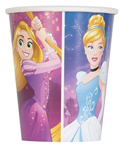 Princess Dream Big Party Supplies Pack Serves 16 7" Plates Beverage Napkins Cups and Table Cover with Birthday Candles (Bundl...