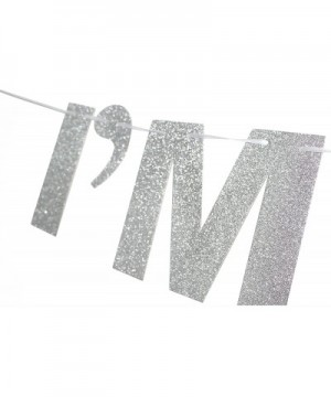 I'm 90 Silver Glitter Birthday Banner Perfect for Funny 90th Birthday Gift Ninety Years Old Bday Party Decorations - 90th - C...