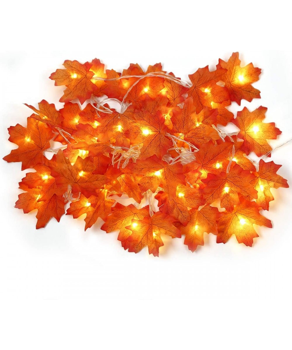 2 Pack Thanksgiving Decorations- Maple Leaf Lights-20LED 9.8ft Battery Powered Harvest Fall Garlands String Light for Home- P...