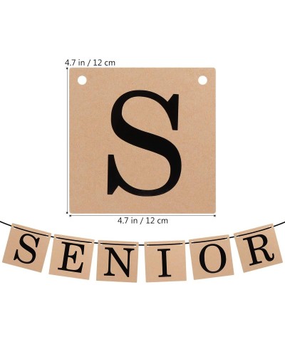 Senior Banner Kraft Paper Hanging Pennant Banner Flags for Graduation Party Decor (Black) - CA18C2XGIT5 $7.54 Banners & Garlands