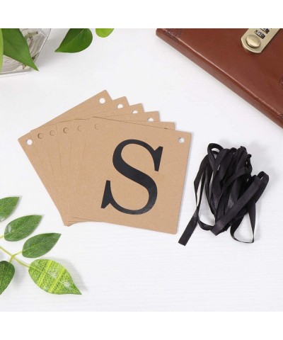 Senior Banner Kraft Paper Hanging Pennant Banner Flags for Graduation Party Decor (Black) - CA18C2XGIT5 $7.54 Banners & Garlands