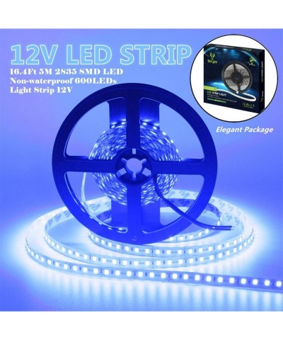 Led Strip Lights- 2835 SMD 600LEDs Non-Waterproof Flexible Xmas Decorative Lighting Strips- LED Tape- 5M 16.4Ft DC12V- 3 Time...