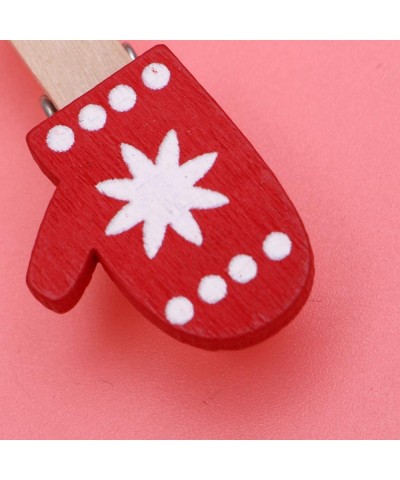 25pcs Mini Wooden Clips Christmas Gloves Decoration Clips Clothespins Christmas Photo Paper Clips Christmas Party Favors Supp...