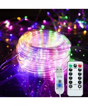 Premium LED Rope Lights- IP65 Waterproof USB 5V Rope String Lights with Remote-8 Modes/Dimmable/Timer for DIY Wedding- Party-...