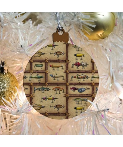 Antique Lures Fish Fishing Stream Fly Wood Christmas Tree Holiday Ornament - CN18CUITSK2 $6.38 Ornaments