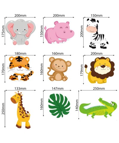 27 Pieces Jungle Themed Party Decorations- Jungle Animals Cutouts Animals Theme Party Signs Paper Cutouts for Theme Party Bir...