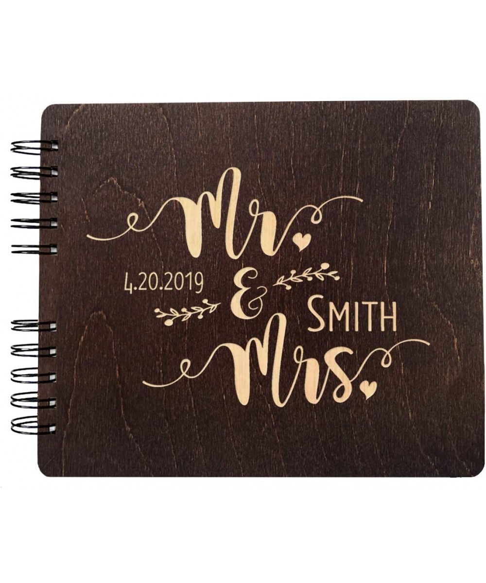 Mr. and Mrs. Personalized Hand Made Wood Guest Book (11x8.5" or 8.5"x7) Engraved Couples Names Reception Sign in Newlywed Gif...