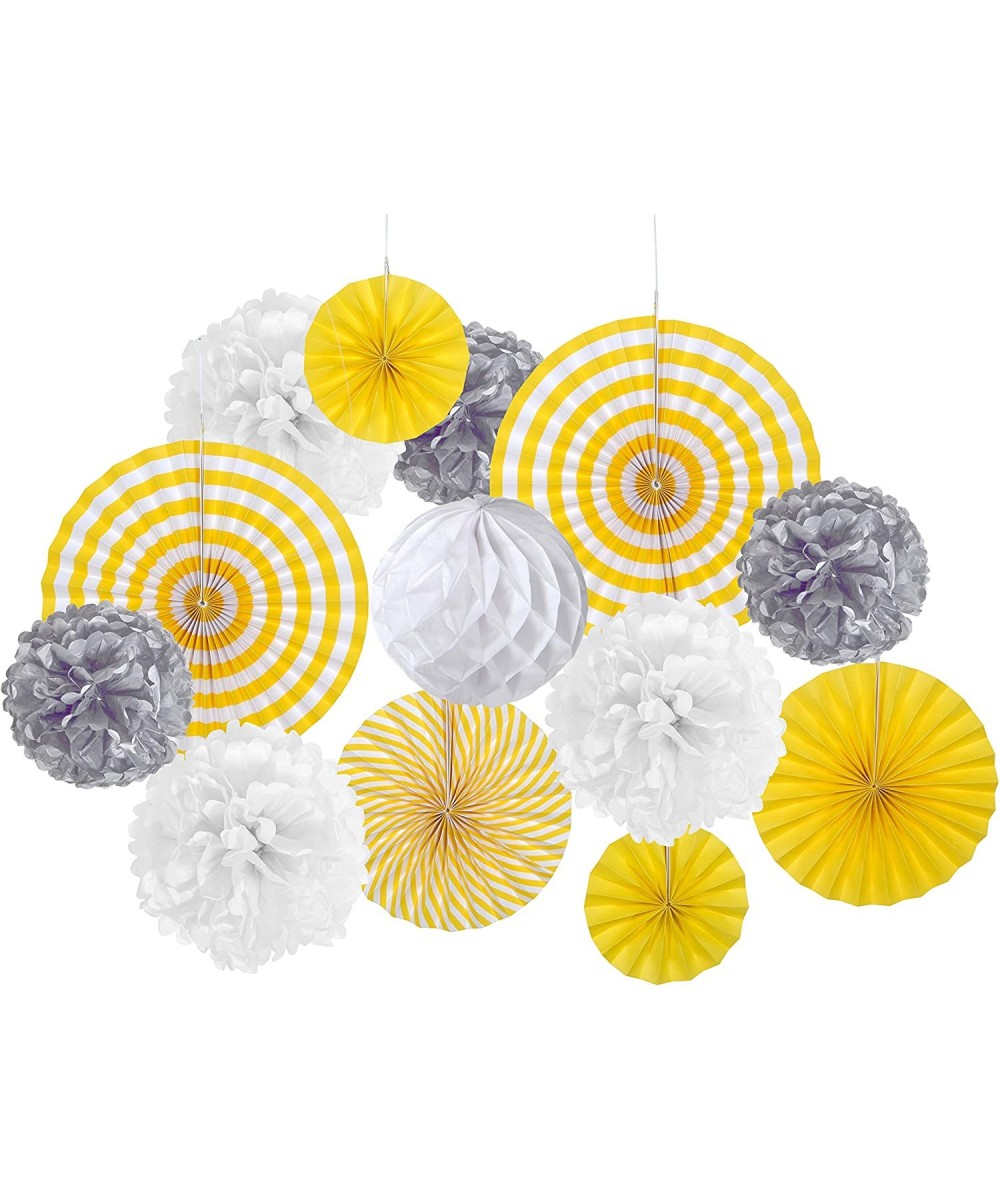 Yellow Blue Grey Party Decoration Pack kit Supplies for Birthday Baby Shower Bridal Shower Wedding (Yellow Grey) - Yellow Gre...