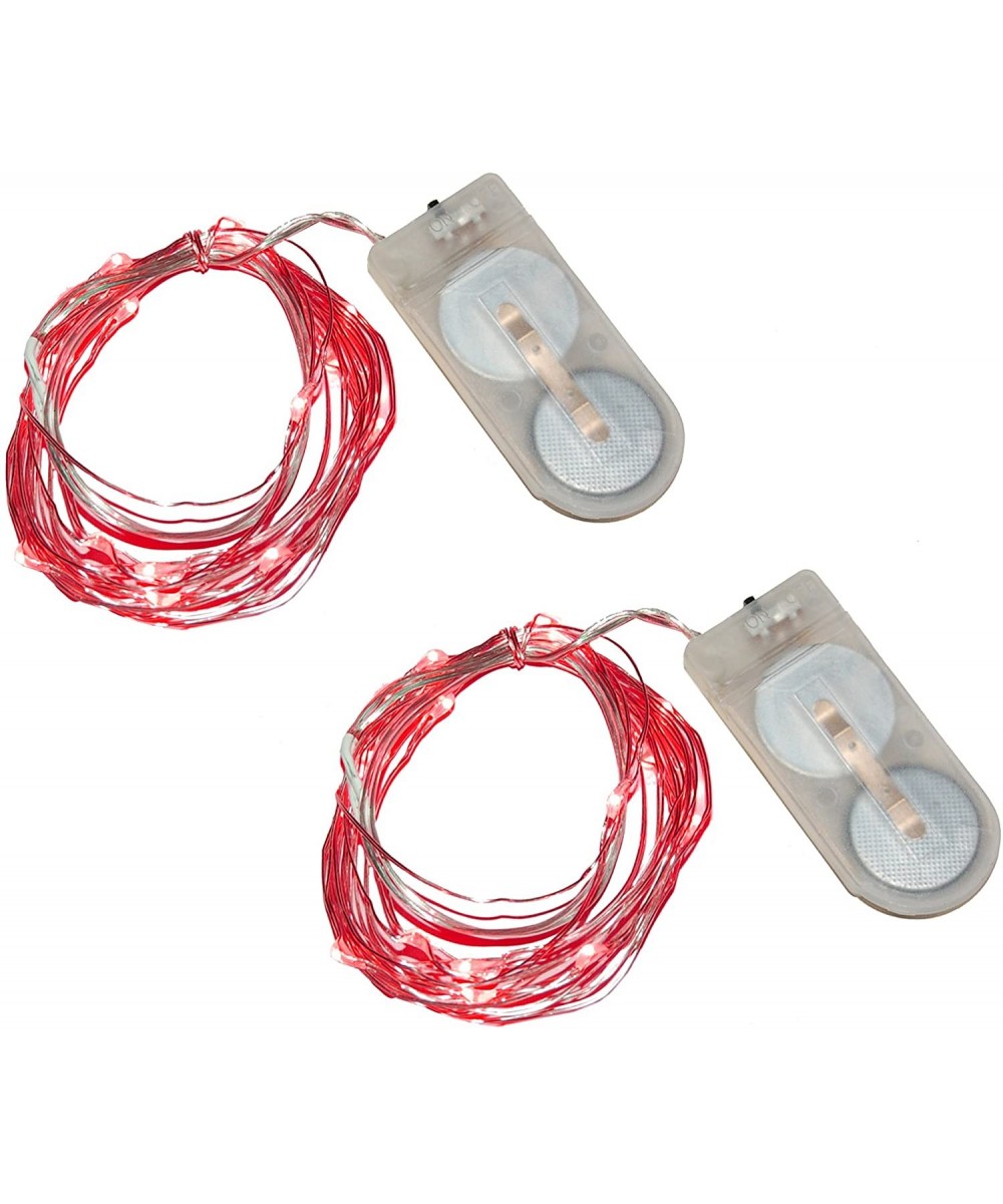 2 Count Battery Operated Submersible Mini String Lights (80 Lights)- Red - Red - C012I7QA423 $7.38 Outdoor String Lights