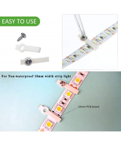 50pcs LED Light Strip Mounting Bracket Fixing Clip - One Side Fixing- Screws Included- Ideal for Non-Waterproof 10mm Width LE...