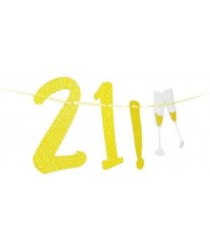 Finally 21! banner-21st Birthday Cheers to 21 Years Decorations Banner-Gold Glitter funny Banne for Happy 21st Birthday Party...