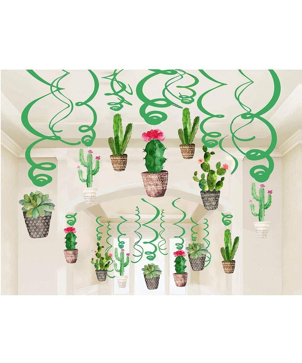 Cactus Hanging Swirl Decoration(30Pack)- Cactus Swirls Birthday Party Spirals Home Ceiling Wall Decor for Mexican Fiesta Fore...