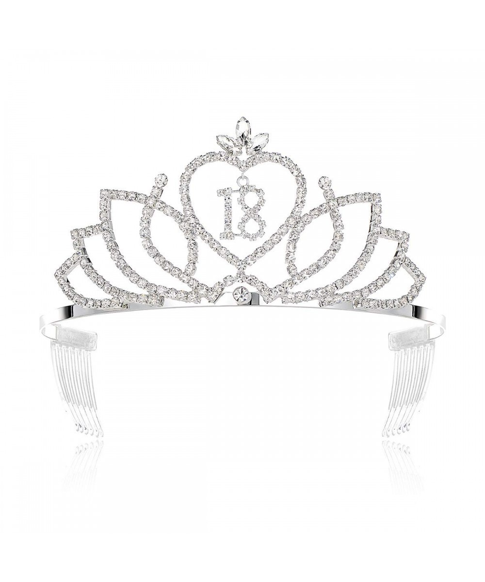Princess 18th Birthday Tiara Crown 18th Birthday Girls Princess Tiaras Crowns Silver - 2-1/2"Tall 18th / Silver - CM18N6SQQIQ...