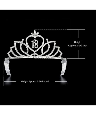 Princess 18th Birthday Tiara Crown 18th Birthday Girls Princess Tiaras Crowns Silver - 2-1/2"Tall 18th / Silver - CM18N6SQQIQ...