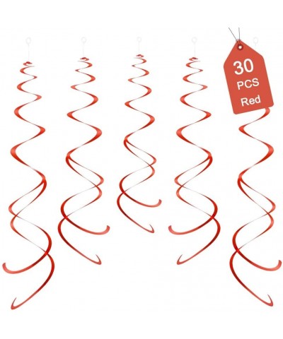 Hanging Swirl Decorations Pack of 30-Plastic Red Swirl Party Decorations for Ceiling Decorations-Hanging Decorations Whirls P...