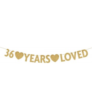 Gold 36 Year Loved Banner- Gold Glitter Happy 36th Birthday Party Decorations- Supplies - Gold-loved - CH19IK5LEO2 $8.18 Bann...