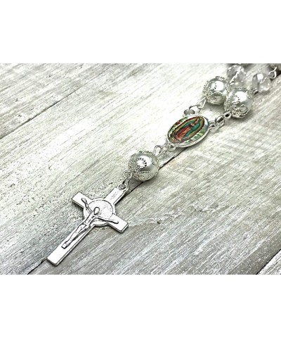 12 Pcs Our Lady of Guadalupe Baptism Favors Rosaries Pearl Beads - Recuerditos De Bautismo - with Gift Box and Bags/Recuerdos...
