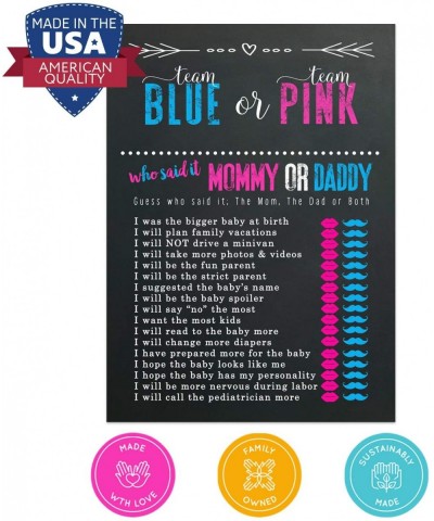 Gender Reveal Party Game Pack - Baby Shower Mommy or Daddy (25 Pack) - Guessing Which Parent Said It Trivia - Surprise Sprink...