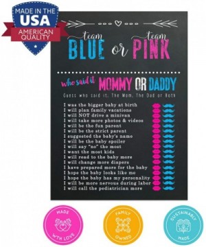 Gender Reveal Party Game Pack - Baby Shower Mommy or Daddy (25 Pack) - Guessing Which Parent Said It Trivia - Surprise Sprink...