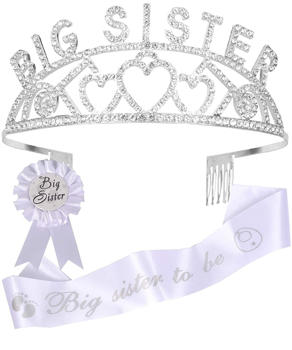 Sister to be- I am going to be Big Sister- Big Sister Crown- Sash and Pin- Daughter Get Promoted To Big Sisters Idea Gift Set...