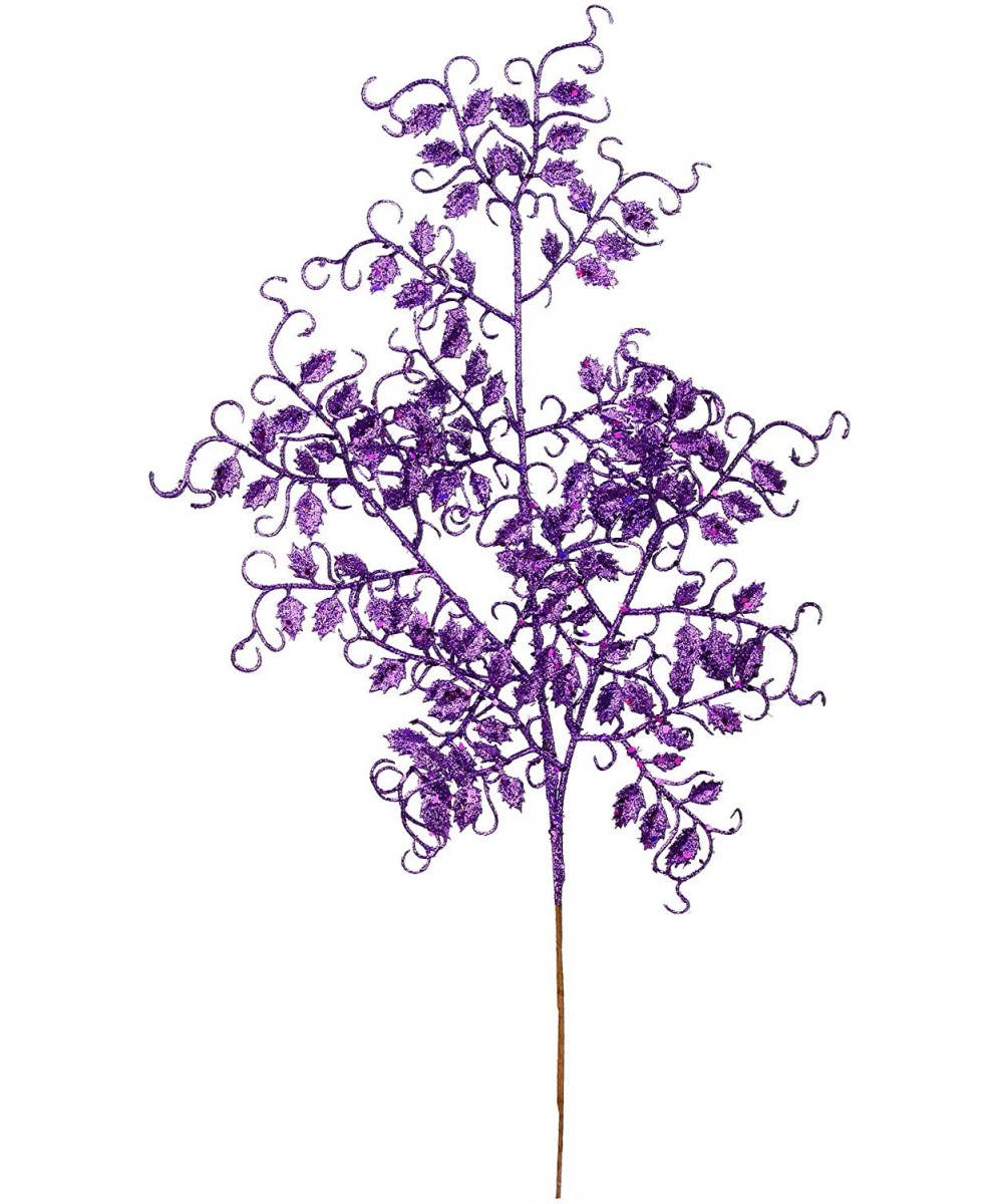 Glitter Mini Ruscus Leaf Aritificial Spray Christmas-Decor- 22"- Purple- 12 Piece - Purple - CO18A6RMYZ7 $25.27 Swags