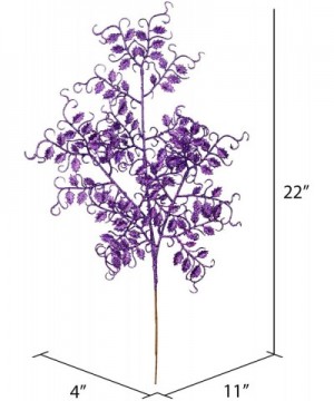 Glitter Mini Ruscus Leaf Aritificial Spray Christmas-Decor- 22"- Purple- 12 Piece - Purple - CO18A6RMYZ7 $25.27 Swags