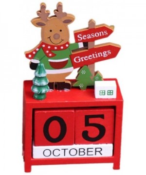 Wood Christmas Advent Calendar Santa Snowmen Reindeer Countdown Calendar with Painted Blocks Tabletop Decorative Ornaments fo...