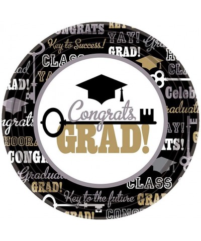 Key to Success Congrats Grad Graduation Dessert Supplies for 60 Guests- With Small Paper Plates and Napkins - C718SM9ORXH $27...
