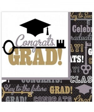 Key to Success Congrats Grad Graduation Dessert Supplies for 60 Guests- With Small Paper Plates and Napkins - C718SM9ORXH $27...